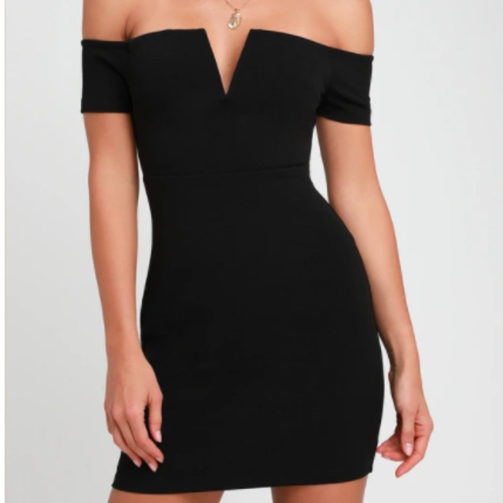 Black Off The Shoulder Mini Dress